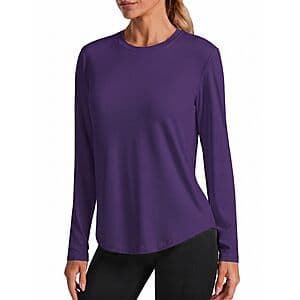 PINSPARK Women's UPF 50+ Long Sleeve Workout Top (various) $5