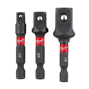 3-Pc Milwaukee SHOCKWAVE Impact Duty Hex Shank Socket Adapter Set $8.20