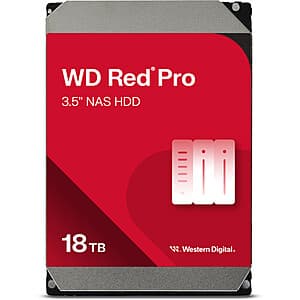 18TB WD Red Pro 7200 rpm SATA III 3.5" Internal NAS Hard Drive $294 + Free Shipping