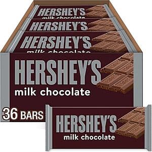 Select Accts: 36ct 1.55oz HERSHEY'S Milk Chocolate Candy Bars $22.95 w/ S&S