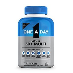 200-ct One A Day Men’s 50+ Healthy Advantage Multivitamin $10.85 w/ S&S