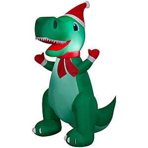 Holiday Time Airblown Yard Inflatables: 4' T-Rex, 4' Santa & More $13.50 each