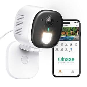 winees Wired 2K Outdoor Color Night Vision Security Camera $12.50
