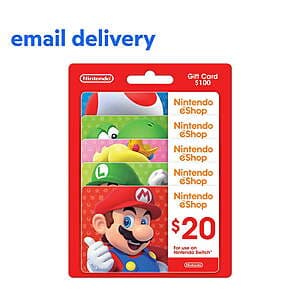 Sam's Club Plus Members: Gift Card Sale: $100 (5x $20) Nintendo eShop GC $80 & More (Email Delivery)