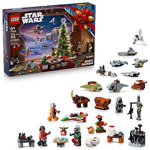 LEGO Star Wars building set with minifigures and spacecraft elements.
