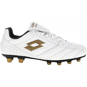Lotto Stadio 200 III FG Soccer Cleats (White/Gold) $18.75 + Free S&H on $49+