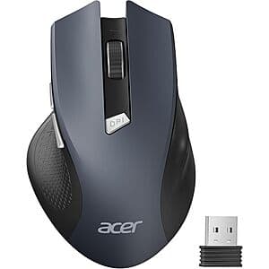 Acer Ergonomic 2.4GHz 1600DPI Wireless Mouse w/ Receiver (Black) $10