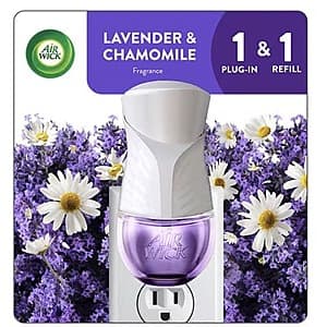 Air Wick Plug-In Kit (Warmer + 1 Refill, Lavender & Chamomile) $1.35 & More + Free Pickup on $10+