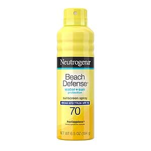 6.5-Oz Neutrogena Beach Defense Broad Spectrum SPF 70 Sunscreen Spray $3.55 w/ S&S