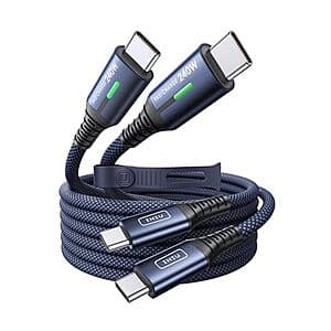 Prime Members: 2-Pack 6.6' INIU 240W USB C to C Fast Charging Braided Cables $5.60 + Free Shipping