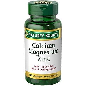 Select Accounts: 100-Ct Nature's Bounty Calcium Magnesium & Zinc Caplets 2 for $4.05 w/ S&S