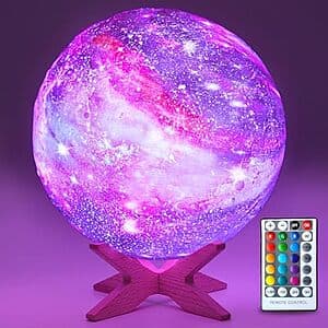 5.9" Hyodream Rechargeable LED Moon Lamp w/ 16-Colors, Touch & Remote Control $8.40