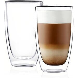 13.5oz CnGlass Double Wall Thermo Glass Cup: 4-Pk $20 or 2-Pk $11.50