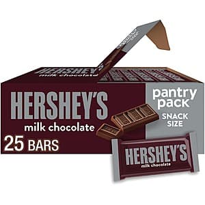 25-ct 0.45-Oz Hershey's Milk Chocolate Snack Size Candy Bar Pantry Pack $4.50