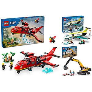 LEGO Emergency Air Ambulance Plane + Construction Excavator + Fire Rescue Plane $116 + Free Shipping