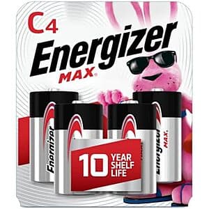 4-Pk Energizer MAX C Alkaline Batteries $5
