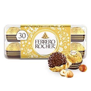 13.2-oz (30-ct) Ferrero Rocher Premium Gourmet Milk Chocolate Hazelnut Candy Gift Box $10.25