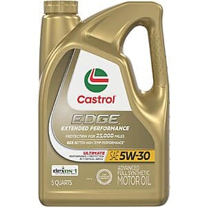 5-Quart Castrol Edge Extended Performance 5W-30 Advanced Full Synthetic Motor Oil $23.80 w/ Subscribe & Save