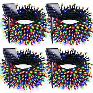 4-Pk EXF 33' Solar Outdoor Christmas Lights (Multicolor) $20 + Free S&H
