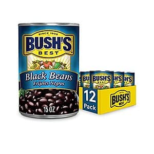 12-Pack Bush's Best: 15.8-Oz Blackeye Peas or 15-Oz Black Beans $11.30 w/ S&S