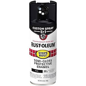 12-Oz Rust-Oleum Stops Rust Custom 5-in-1 Spray Paint (Semi-Gloss Black) $5 + Free Delivery