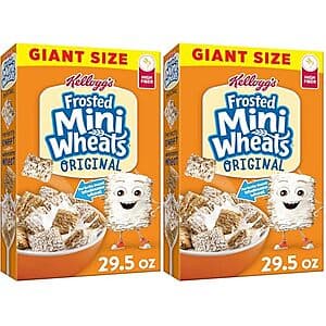 2-Pack 29.5oz Kellogg's Frosted Mini-Wheats Breakfast Cereal $8.50 w/ Subscribe & Save