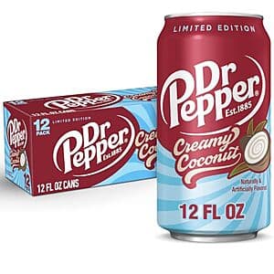 12-Pk 12-Oz Dr Pepper Creamy Coconut Soda 3 for $15