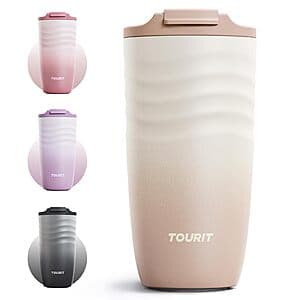 16-Oz TOURIT Insulated Stainless Steel Coffee Tumbler $7.80