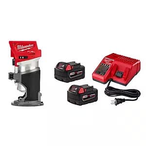 Milwaukee M18 FUEL 18V Brushless Compact Router w/ 2 5.0Ah Batteries & Charger $199 & More + Free S&H