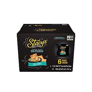 6-Pack 1-Oz Stacy's Pita Chips (Sea Salt) $3.50