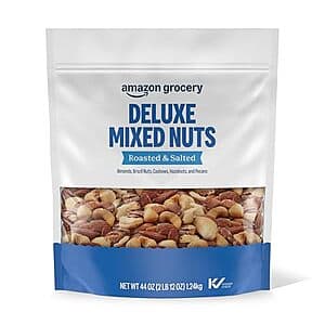 Select Accounts: 44-Oz Amazon Grocery Deluxe Mixed Nuts (Roasted & Salted) $12.45 w/ S&S