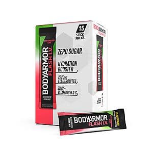 Select Accts: 15-Ct BodyArmor Flash IV Electrolyte Packets (Strawberry Kiwi) $3.05 w/ S&S
