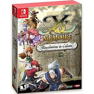 Ys Memoire: Revelations in Celceta Day One Edition video game case and packaging.