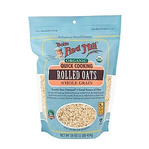 4-Pk 16-Oz Bob's Red Mill Organic Quick Cooking Rolled Oats $9.70 w/ S&S
