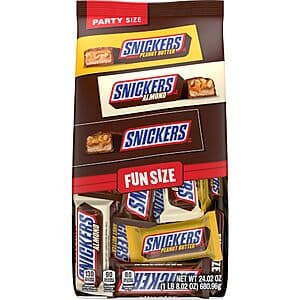 24.02oz. Snickers Original/Almond/Crunchy Peanut Butter Fun Size Chocolate Candy $8.40