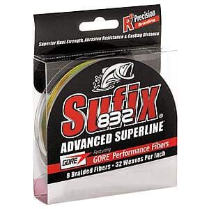 Sufix 832 Advanced Superline Braid Fishing Line Spool: 300-Yd $20, 150-Yd $9.90 + Free Store Pickup