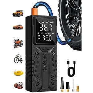 AIRSURE Cordless 150PSI Tire Inflator Air Compressor $11.40