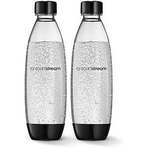 2-Pack 1L sodastream Dishwasher Safe Slim Bottle (Black) $13.25 w/ Subscribe & Save