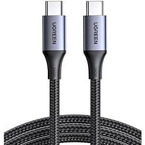 6.6' UGREEN 240W USB C to USB C Nylon Braided Charging Cable $8.55
