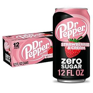 Select Regions: 12-Pack 12-Oz Dr Pepper Zero Strawberries and Cream Soda 3 for $14.95 w/ Subscribe & Save