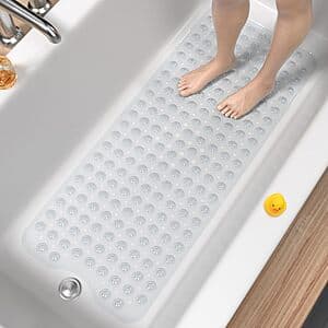 40" x 16" HITSLAM Non-Slip Bathtub Mat (Clear) $8