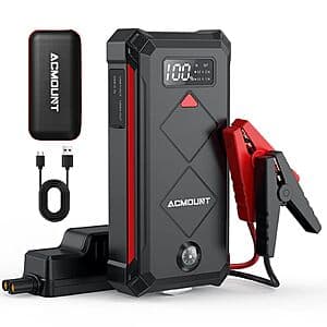 Acmount 5000A 12V Car Jump Starter w/ 20000mAh Power Bank $30 + Free S&H