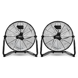 2-Pack Simple Deluxe 20" 3-Speed Industrial Floor Fan (Black) $70 + Free Shipping