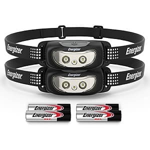 2-Pack Energizer Universal+ 100 Lumen LED IPX4 Headlamps (Black) $7.25