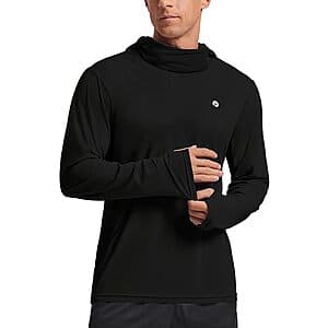 PINSPARK Men's UPF 50+ Sun Protection Long Sleeve Hoodie w/ Mask (Various) $11