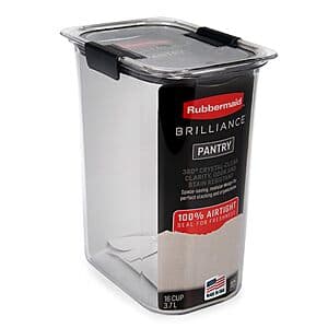 16-cup Rubbermaid Brilliance Airtight Food Storage Container w/ Lid (Clear/Grey) $15