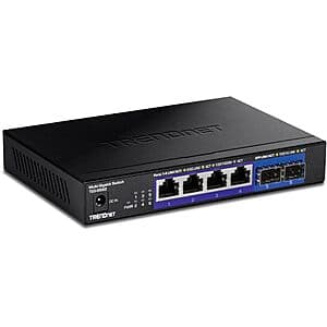 TRENDnet 6-Port, 4x 2.5GBASE-T Ports, 2x 10G SFP+ Ports Unmanaged Multi-Gig Switch $60 + Free Shipping
