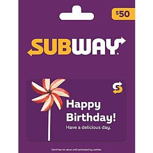 Physical Gift Cards: $50 Subway, Cracker Barrel or White Castle Gift Card $40 & More