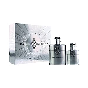 Two bottles of Ralph's Club New York Eau de Parfum fragrance—a full-size 3.72 oz bottle and a smaller 2.03 oz travel-size bottle in packaging.