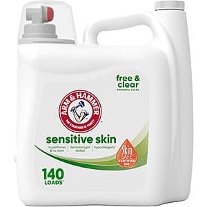 140-Oz Arm & Hammer Free & Clear Sensitive Skin Liquid Laundry Detergent $8.85 w/ Subscribe & Save